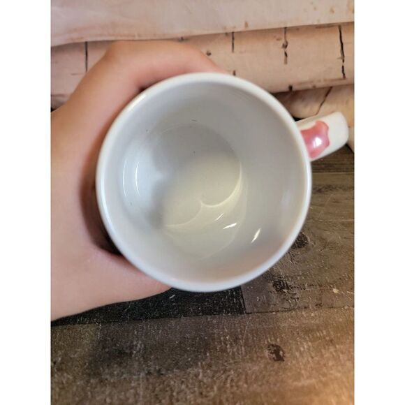 Ceramic pink bunny spring flower bird cup mug Decor Easter - Picture 6 of 7